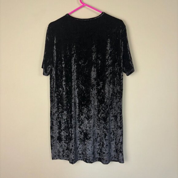 R. Vivimos Black Velvet T-Shirt Dress - Size 2XL - Picture 2 of 6